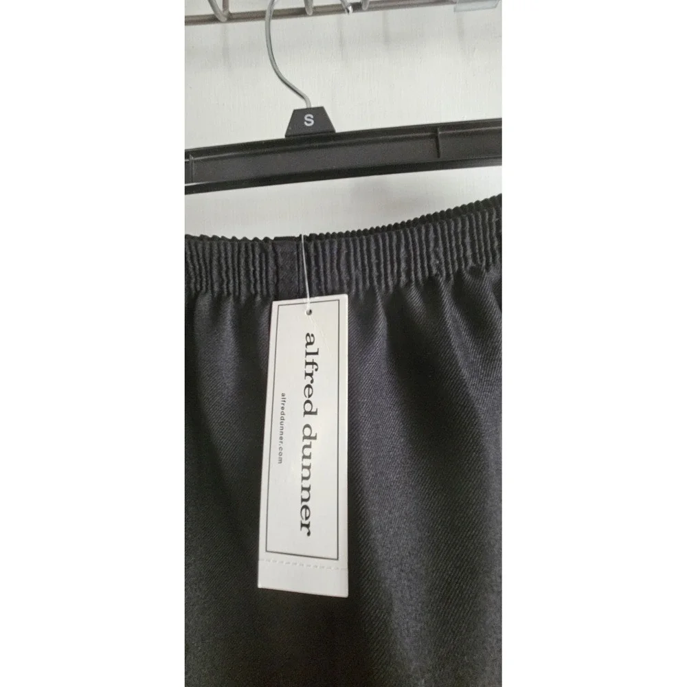 NWT alfred dunner CLASSICS black elastic waist pull‎ on pants Sz 16 pockets